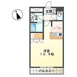 グレイスエクセレンス 1Kの間取図画像