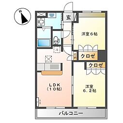 エスポアールさくら 2LDKの間取図画像