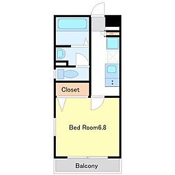 リースランド・センター南 1Kの間取図画像