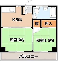 三宅ビル 2DKの間取図画像