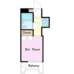 エクセレント21 ワンルームの間取図画像