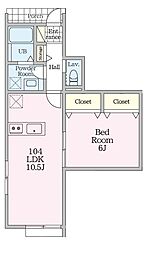練馬区北町2丁目アパート 1LDKの間取図画像