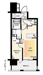 クリオラベルヴィ蔵前 1LDKの間取図画像