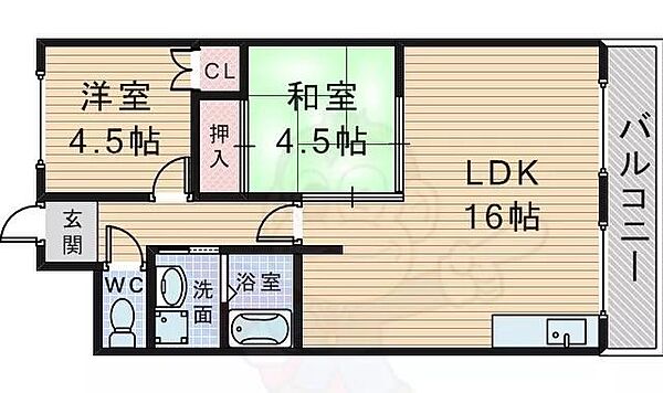 ハイツノア ｜大阪府豊中市浜１丁目(賃貸マンション2LDK・4階・60.00㎡)の写真 その2