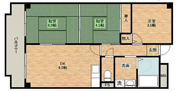 ロイヤル蛍ヶ池 ｜大阪府豊中市螢池東町２丁目(賃貸マンション3DK・3階・52.90㎡)の写真 その2