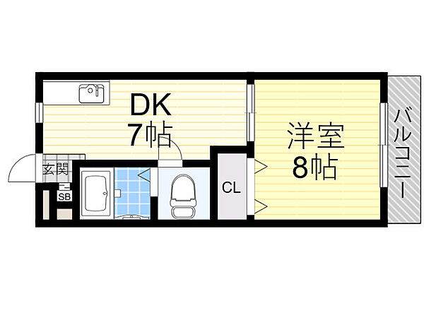 大阪府吹田市千里山竹園１丁目(賃貸アパート1DK・2階・32.40㎡)の写真 その2