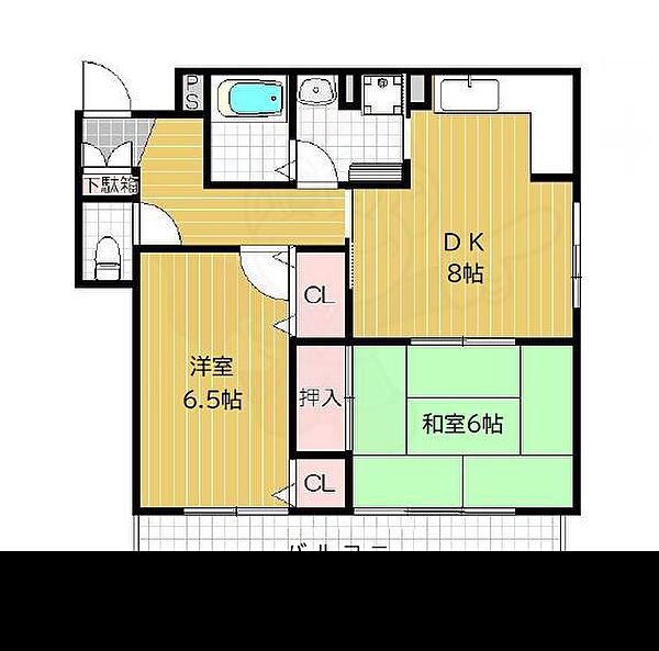 ニューフレンドマンション ｜大阪府豊中市庄内東町３丁目(賃貸マンション2DK・2階・53.70㎡)の写真 その2