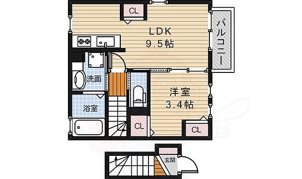 カーサコモド4 ｜大阪府池田市石橋１丁目(賃貸アパート1LDK・2階・36.99㎡)の写真 その2