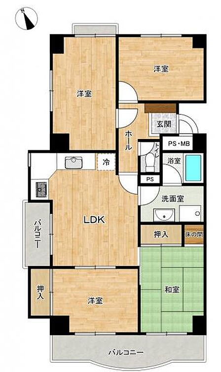角部屋で陽当たり・風通し良好です!