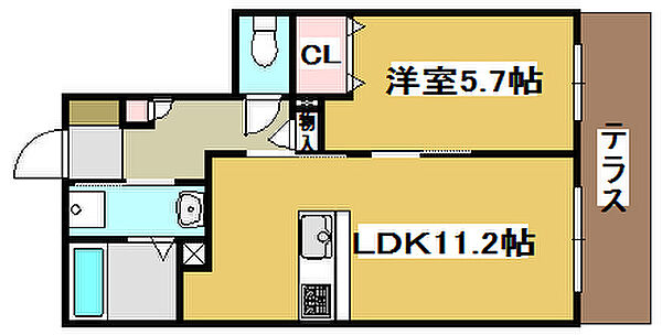 兵庫県高砂市神爪2丁目(賃貸アパート1LDK・1階・42.67㎡)の写真 その2