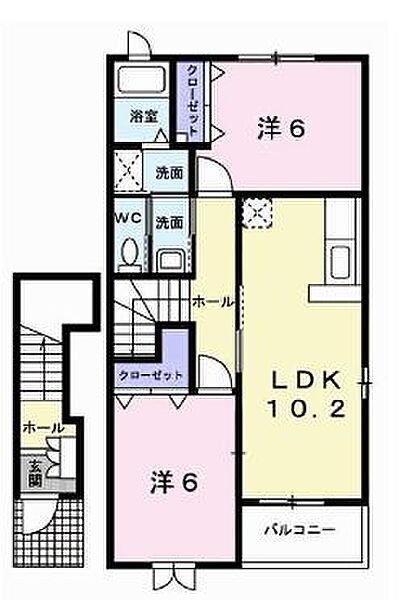 兵庫県加古川市尾上町池田(賃貸アパート2LDK・2階・57.02㎡)の写真 その2