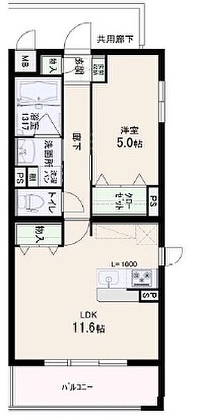 兵庫県姫路市新在家1丁目(賃貸マンション1LDK・3階・42.34㎡)の写真 その2