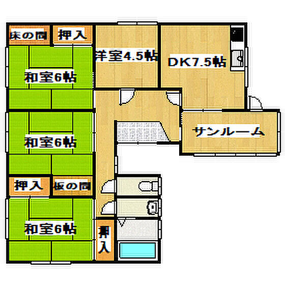 兵庫県明石市魚住町中尾(賃貸一戸建4DK・1階・80.47㎡)の写真 その2