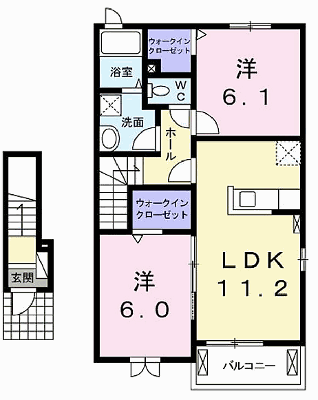 兵庫県高砂市米田町島(賃貸アパート2LDK・2階・57.64㎡)の写真 その2