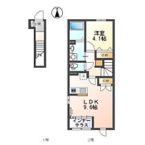 兵庫県揖保郡太子町糸井（賃貸アパート1LDK・2階・42.82㎡） その2