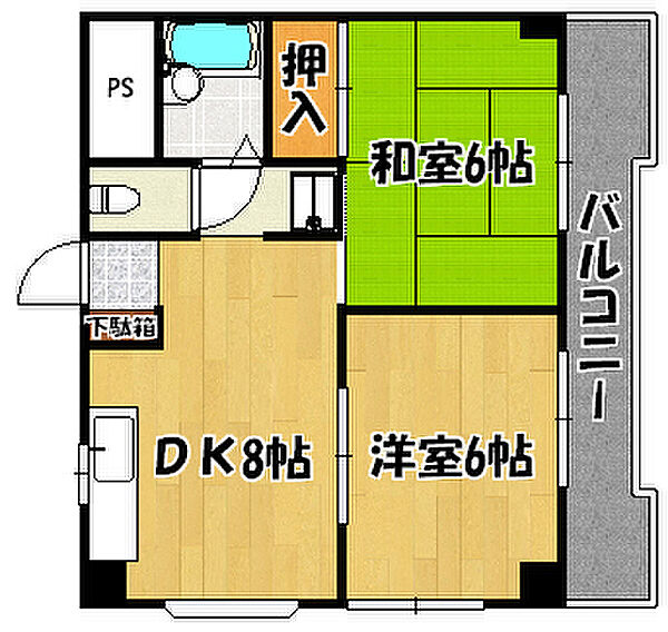 兵庫県明石市樽屋町(賃貸マンション2DK・3階・40.00㎡)の写真 その2