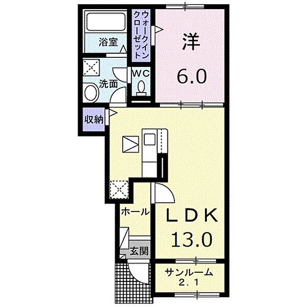 兵庫県姫路市御立中7丁目(賃貸アパート1LDK・1階・50.01㎡)の写真 その2