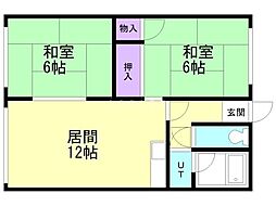 すみれハイツA 2LDKの間取図画像