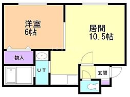 ルミエール発寒3-5 1LDKの間取図画像