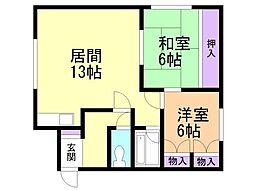 スカイテラスみか 2LDKの間取図画像