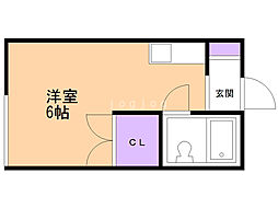 ラミテス白亜 1Kの間取図画像