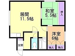 スカイテラスみか 2LDKの間取図画像