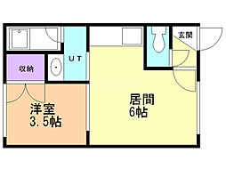 サンコート星置 1DKの間取図画像