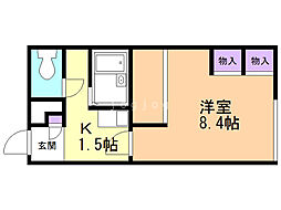 レオパレスルミエール 1Kの間取図画像
