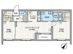 札幌市営東西線 宮の沢駅 徒歩7分の賃貸マンション 1階2LDKの間取り