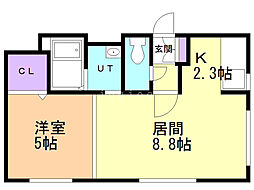 モントクレア 1LDKの間取図画像