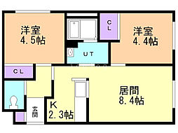 間取図画像 2LDK