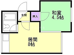 コーポヒロ 1LDKの間取図画像