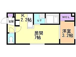 Aqua blue 1LDKの間取図画像