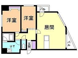 レジェンドコート琴似 2LDKの間取図画像
