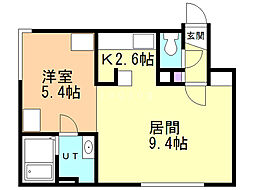 コラージュ琴似 1LDKの間取図画像