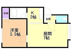 アルデ33 1LDKの間取図画像