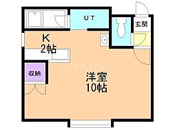 ラビリンス弐番館 1Kの間取図画像