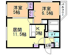 カプチーノ 2LDKの間取図画像