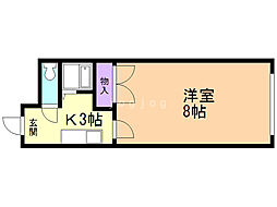サンローム 1Kの間取図画像