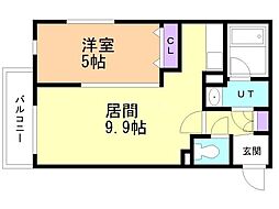 チセ・サクラ 1LDKの間取図画像