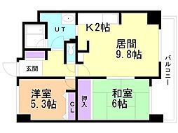 琴似パーク・マンション 2LDKの間取図画像