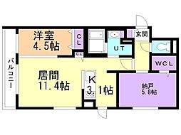 札幌市西区八軒一条西1丁目マンション 1SLDKの間取図画像