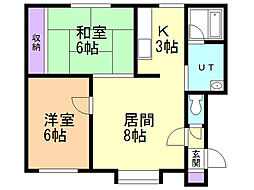 大晃ハウス 2LDKの間取図画像