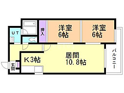 111松井ビル 2LDKの間取図画像