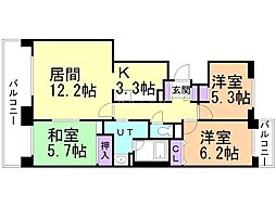 ロイヤルシャトー発寒 3LDKの間取図画像