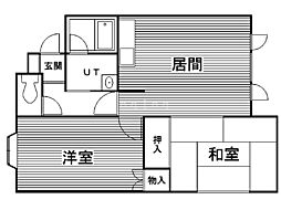 ガーデンコート 2LDKの間取図画像