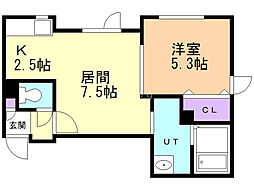 WEST112 1LDKの間取図画像