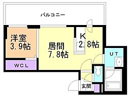 Villa41KOTONISAPPORO 1LDKの間取図画像
