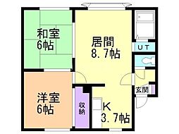 ウエストコート 2LDKの間取図画像