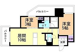 レーベン琴似THEPRIME 2LDKの間取図画像